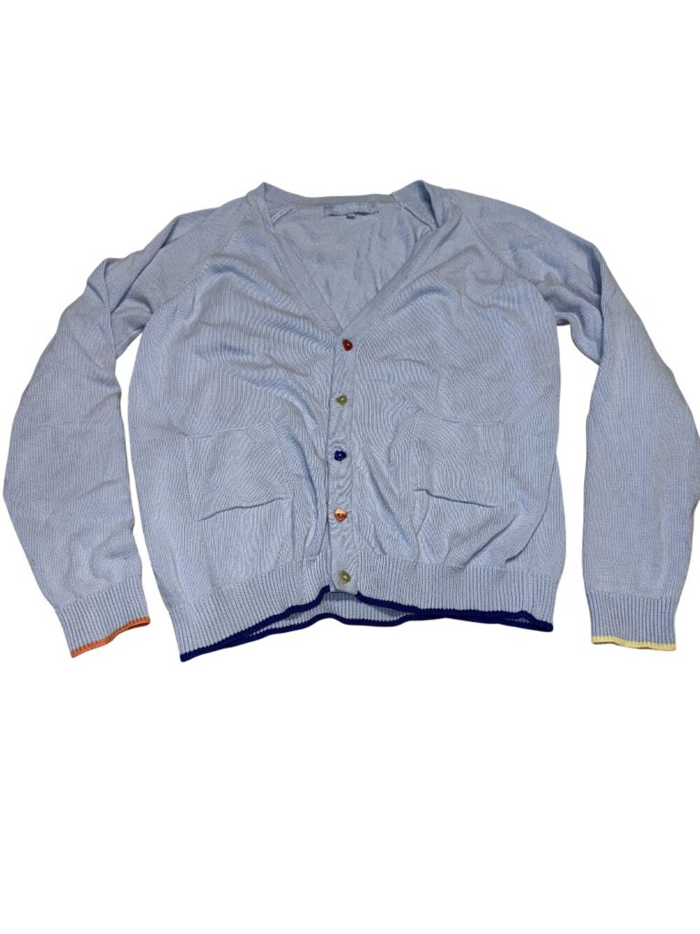 Hill House The House Cardigan Blue 100% Organic Cotton Women's Size Medium M - Picture 1 of 5